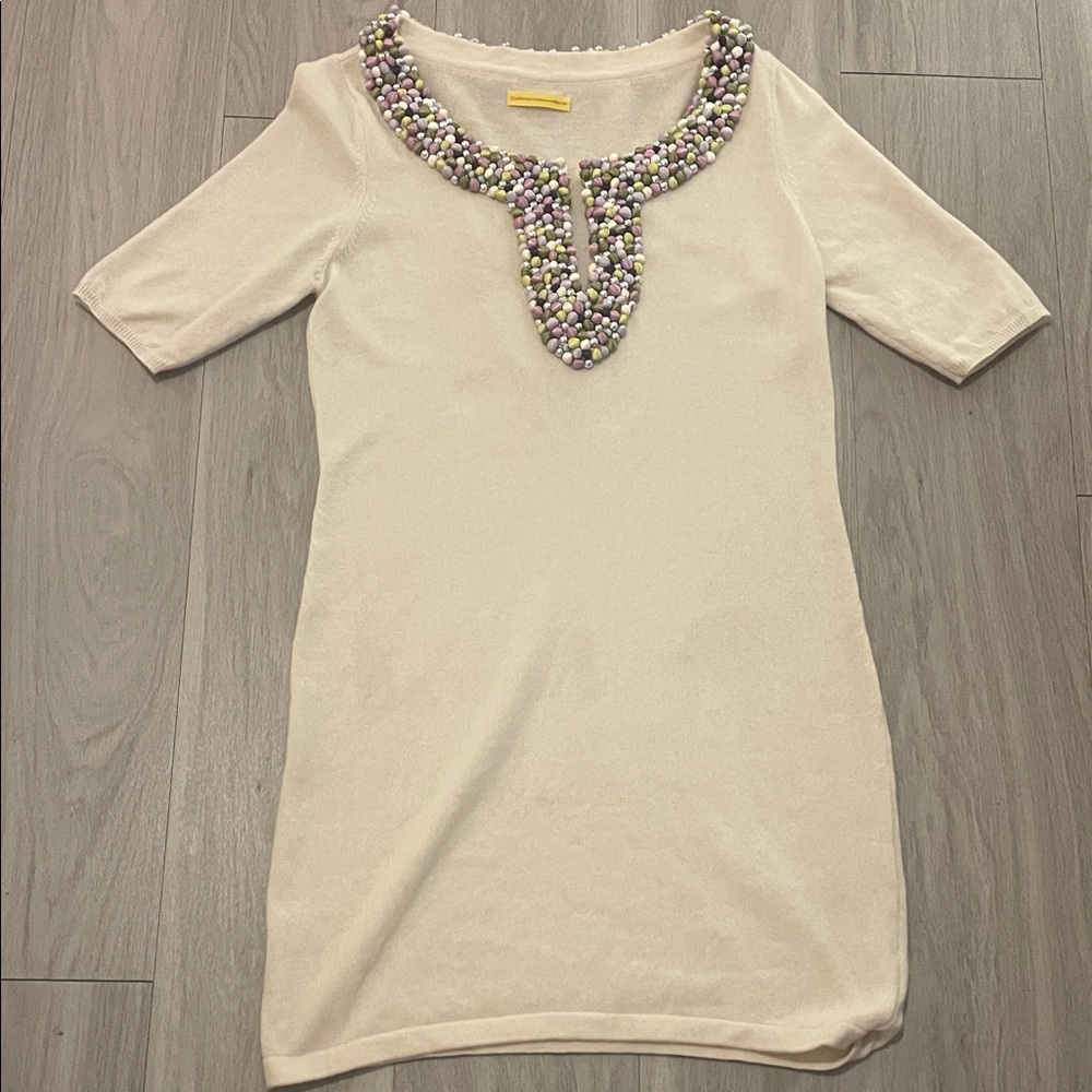 Catherine Malandrino sweater dress with Beaded Neckline -